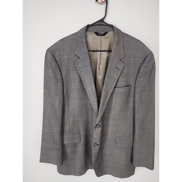 Gray Wool Cashmere Blend Sport Coat Academia Preppy Refined | Jos A Bank 46R - Picture 2 of 10